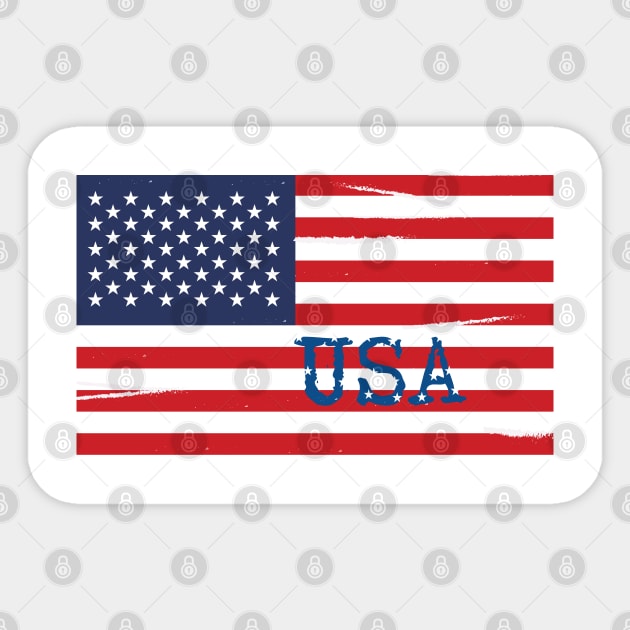 USA Flag- American Flag -Freedom Sticker by Gold Turtle Lina